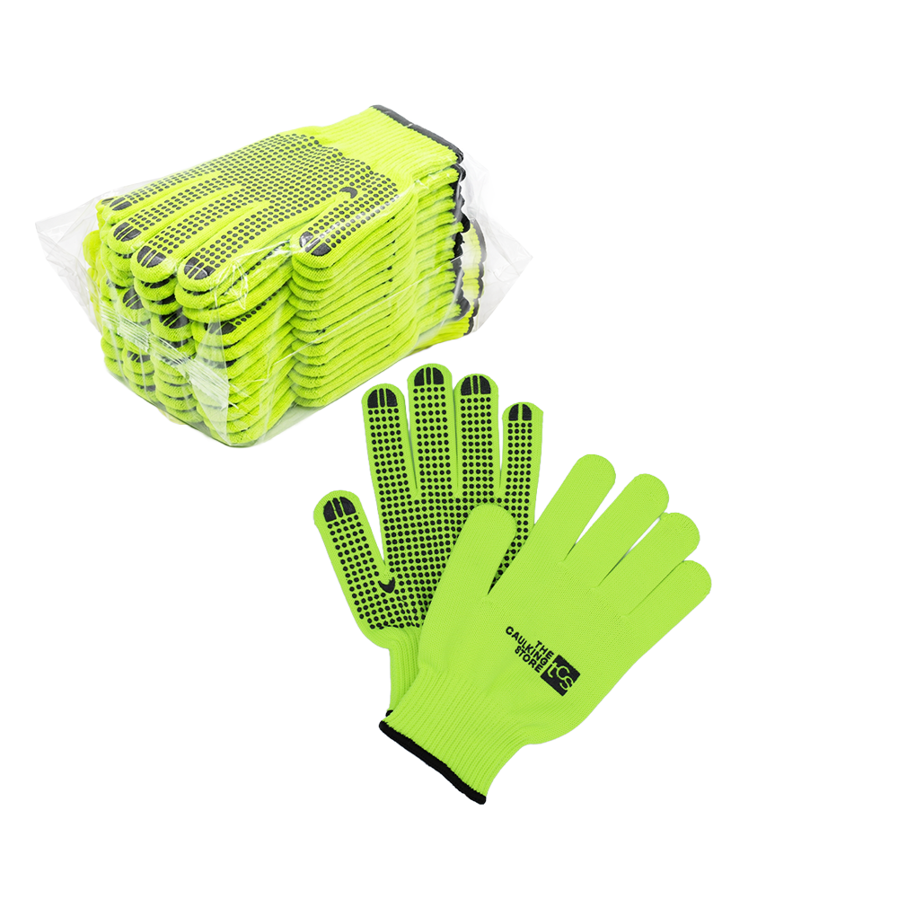 Green Nylon Single-Sided Black Dotted Glue Gloves