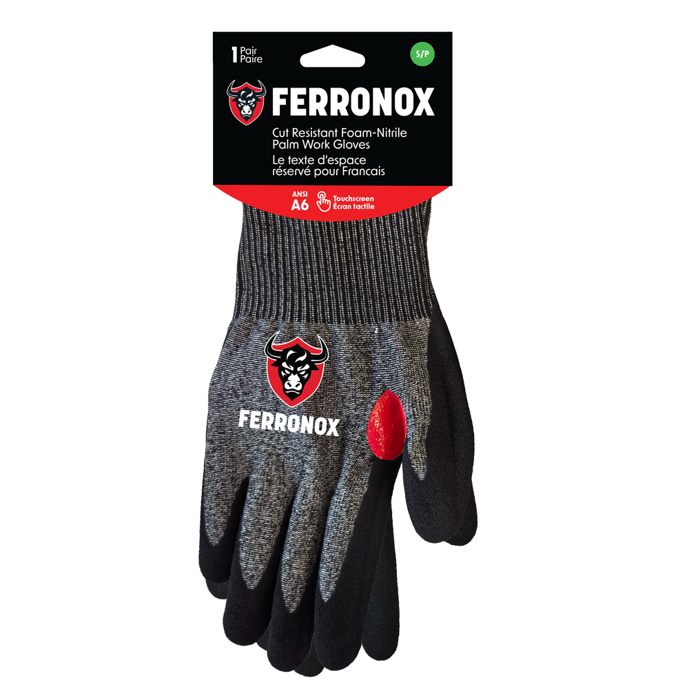 Ferronox™ Level 6 Cut Resistant Nitrile Dipped Gloves Red Cuff Touchscreen