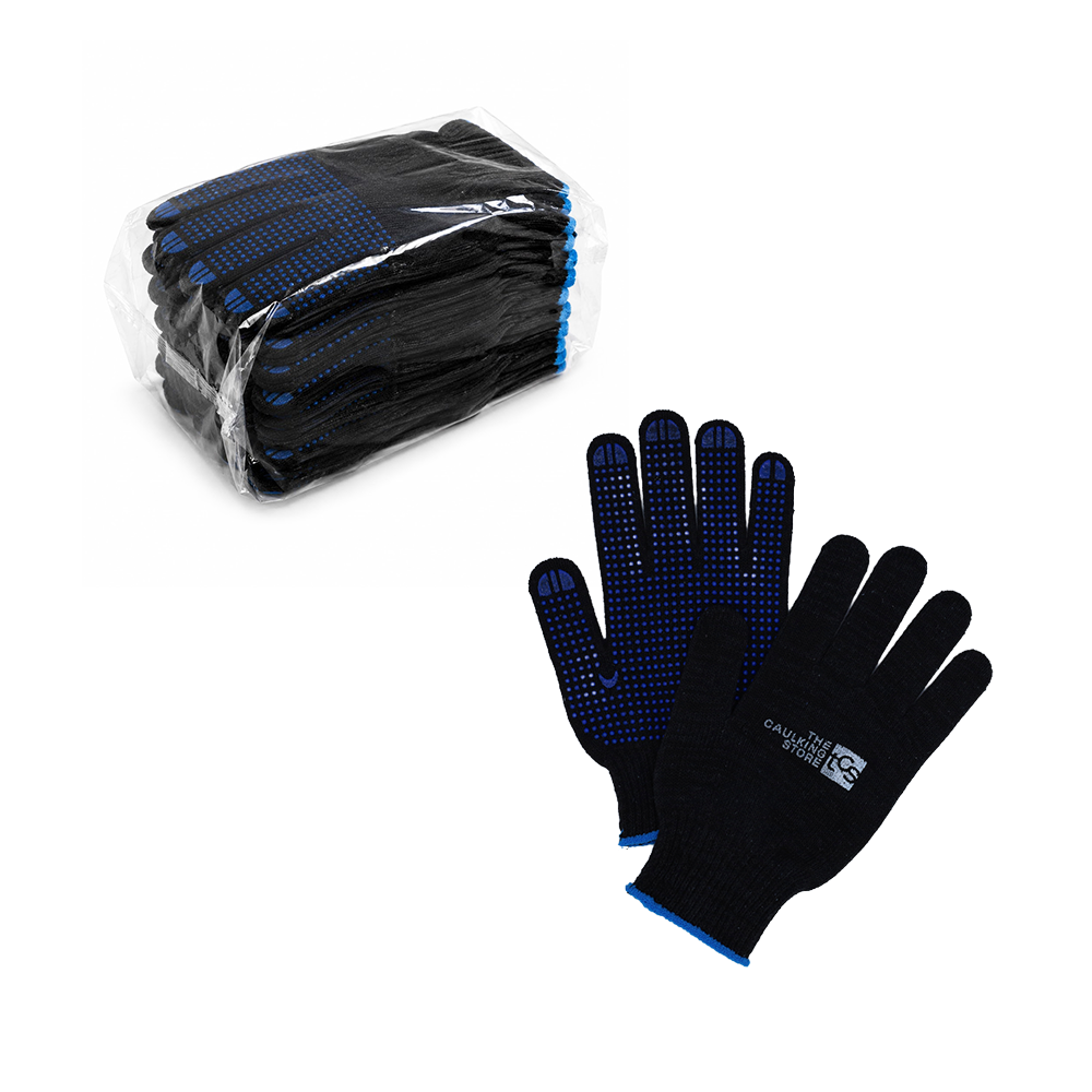 Black Cotton Blue Dotted Glue Gloves